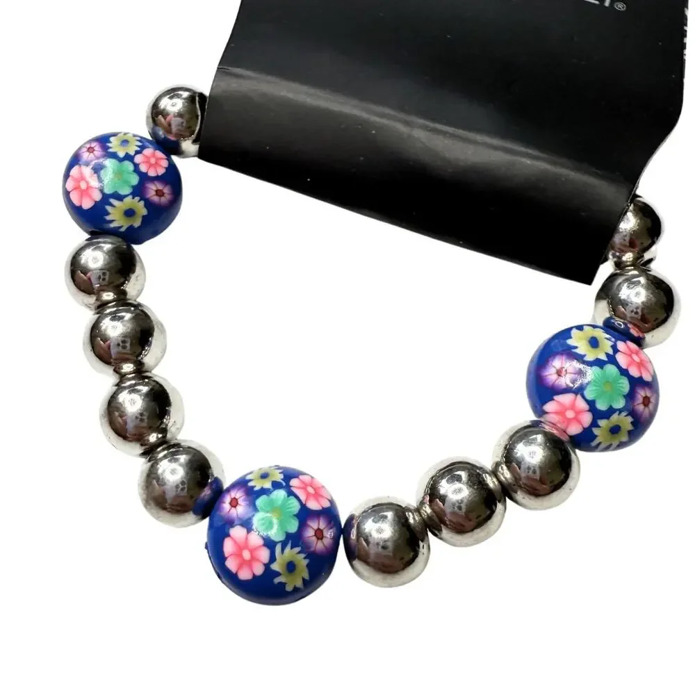 Paparazzi Beaded Floral Stretch Starlet Shimmer Bracelet Multicolor Jewelry New